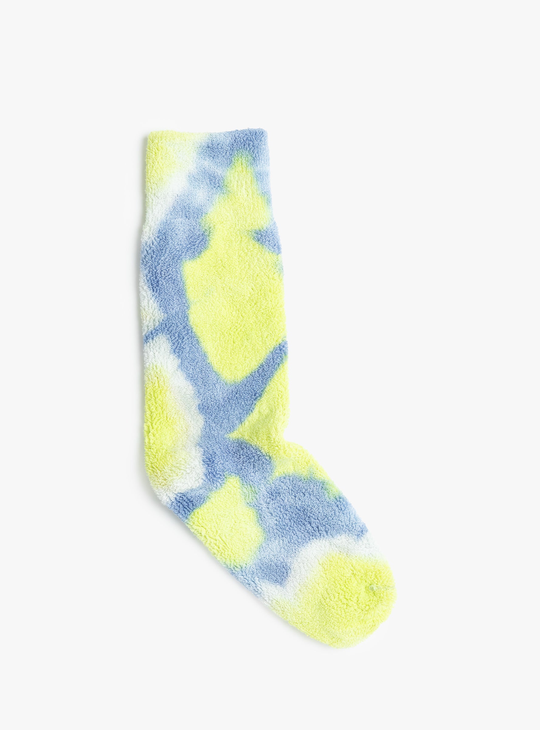 Tie Dye Pile Socks Lime & Blue ROTOTO (reversed) at Couverture & The Garbstore