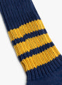 Coarse Ribbed Oldschool Socks Navy and Yellow ROTOTO (rib detail) at Couverture & The Garbstore