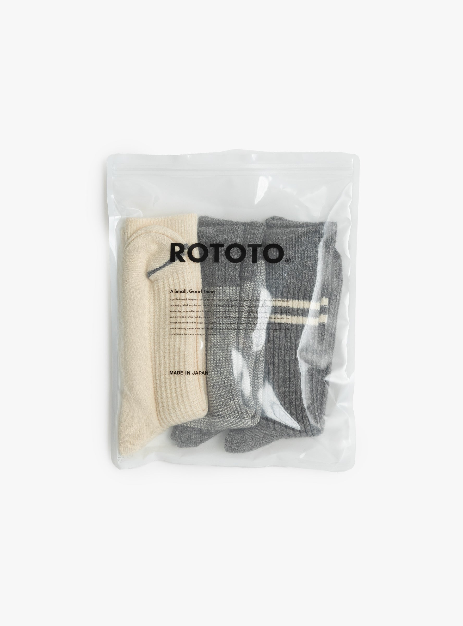 Recycled Cotton and Wool 3 Pack Grey ROTOTO (packaged) at Couverture & The Garbstore