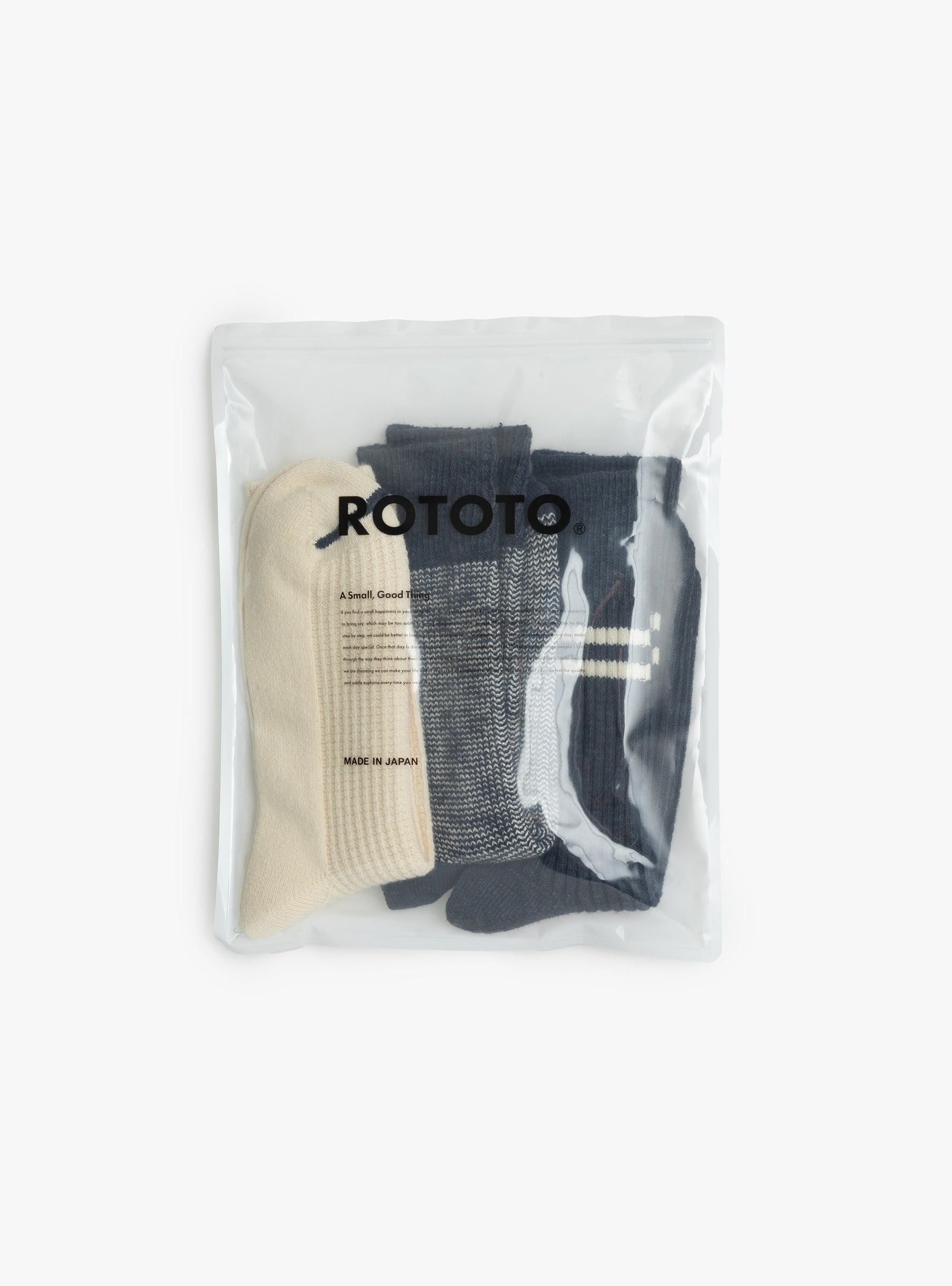 Recycled Cotton and Wool 3 Pack Navy ROTOTO (packaged) at Couverture & The Garbstore
