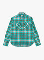Washed Flannel Pearlsnap Shirt Cactus Flower Plaid WYTHE (front) at Couverture & The Garbstore