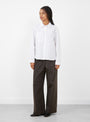 W Eva Shirt White White YMC (model front) at Couverture & The Garbstore
