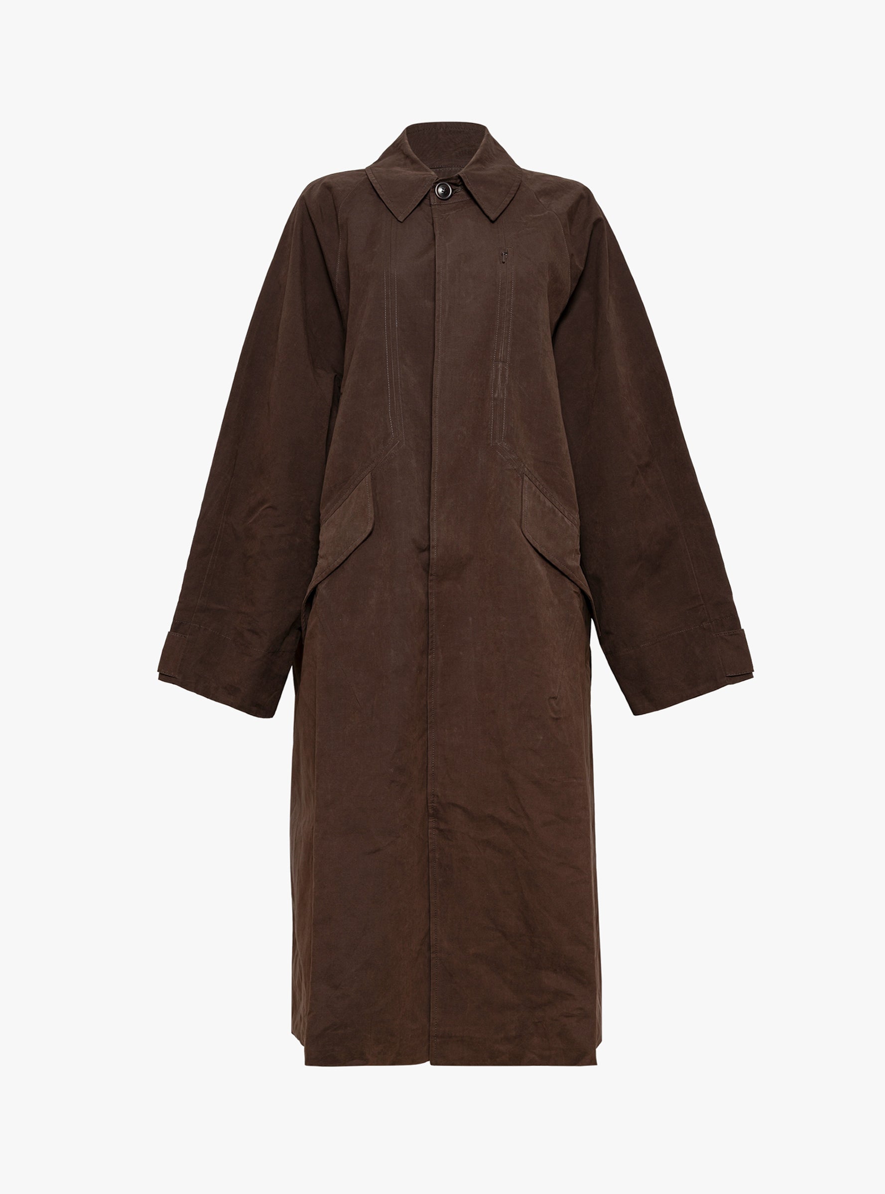W Tyrell Trench Coat Brown Brown YMC (ghost front) at Couverture & The Garbstore