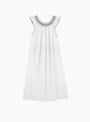 Dona Dress Navy Embroidery White-navy embroidery Scarlette Atelier (front) at Couverture & The Garbstore