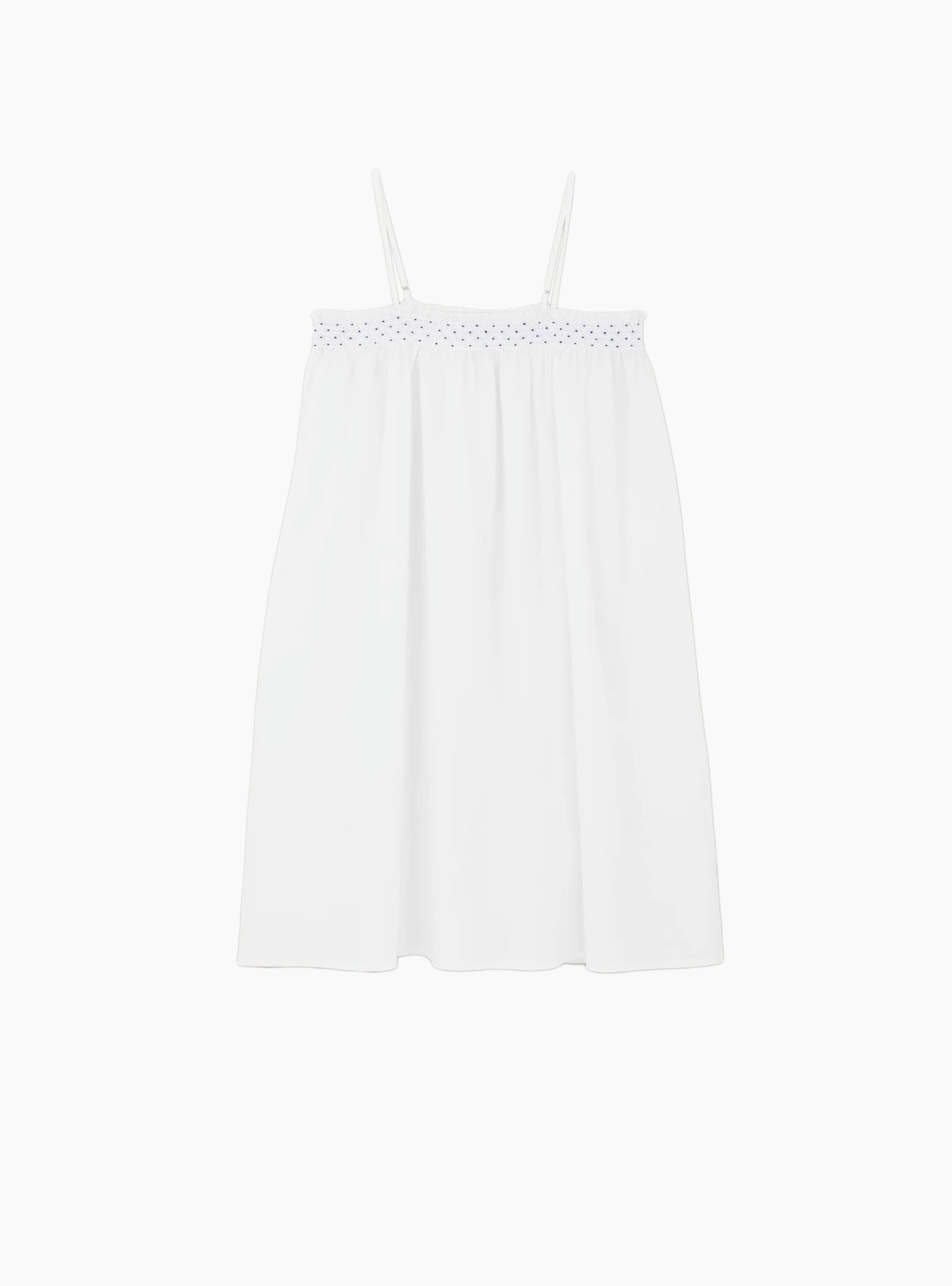 Sara Dress Navy Embroidery White navy embroidery Scarlette Atelier (front) at Couverture & The Garbstore
