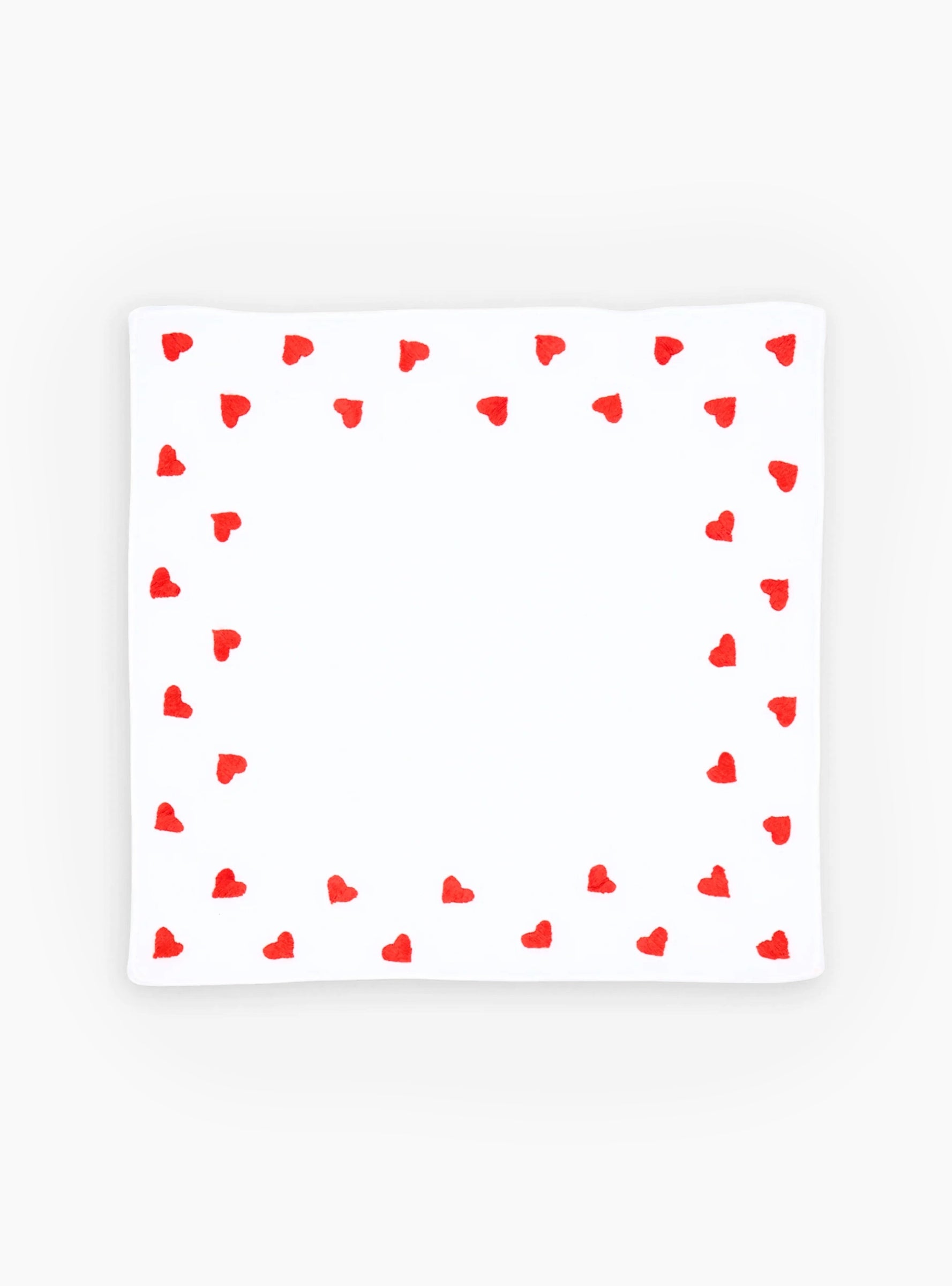 Red Hearts Handkerchief Red Hearts Scarlette Atelier (front) at Couverture & The Garbstore