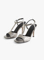 Goslo T-Strap Studded Heel Pewter Pewter RACHEL COMEY (three quater front) at Couverture & The Garbstore