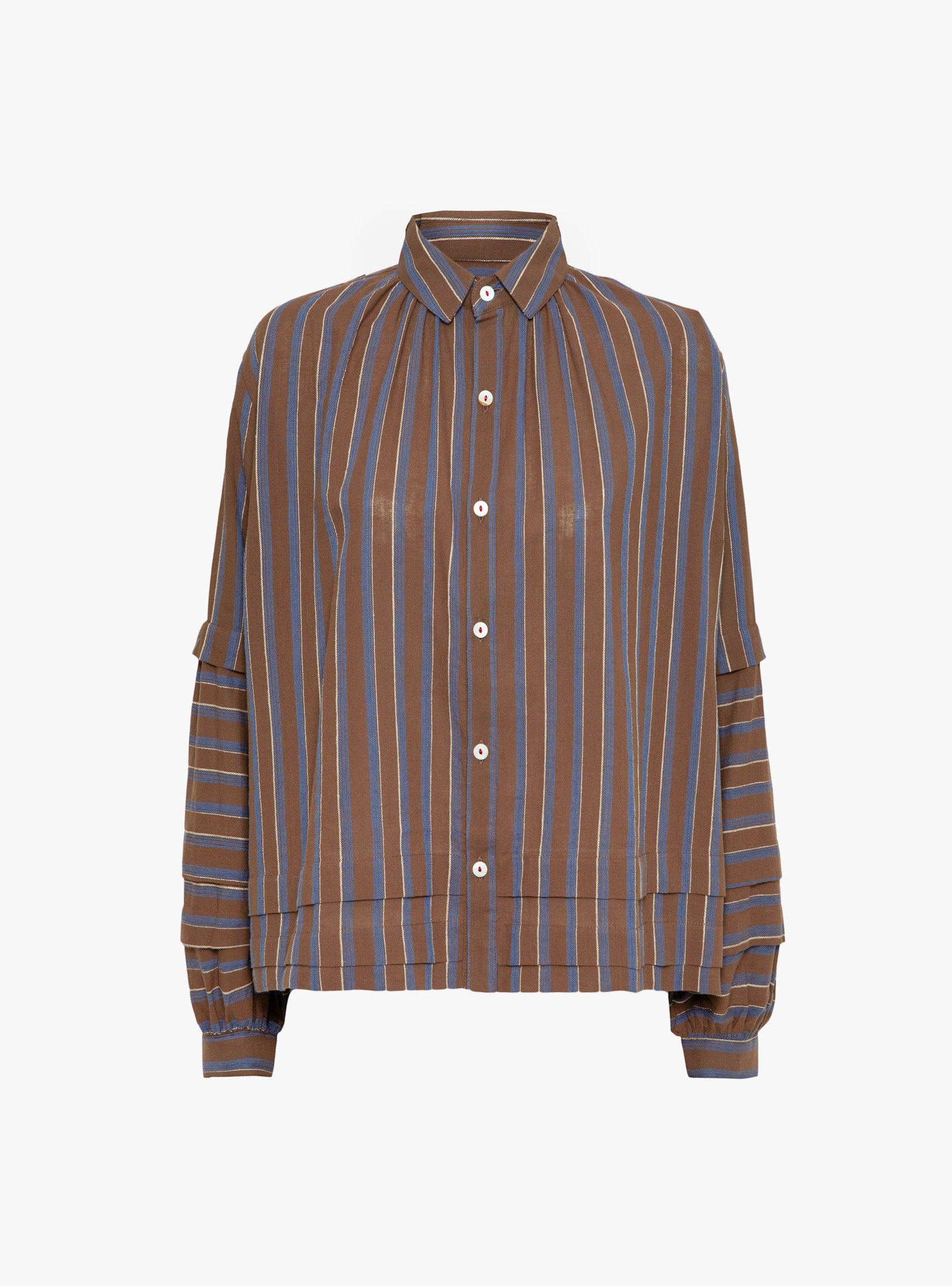 Lotta Shirt Chocolate Stripe Chocolate Stripe Sideline (ghost front) at Couverture & The Garbstore