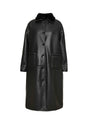 Leather Back Straight Hair Sheepskin Roo Coat Black Black CAWLEY (ghost front reversed) at Couverture & The Garbstore