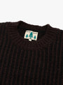 Two Tone Crewneck Sweater Brown Black WYTHE (collar detail) at Couverture & The Garbstore