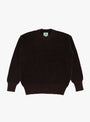 Two Tone Crewneck Sweater Brown Black WYTHE (front) at Couverture & The Garbstore