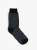 Recycled Wool Herringbone Socks Navy WYTHE (front) at Couverture & The Garbstore
