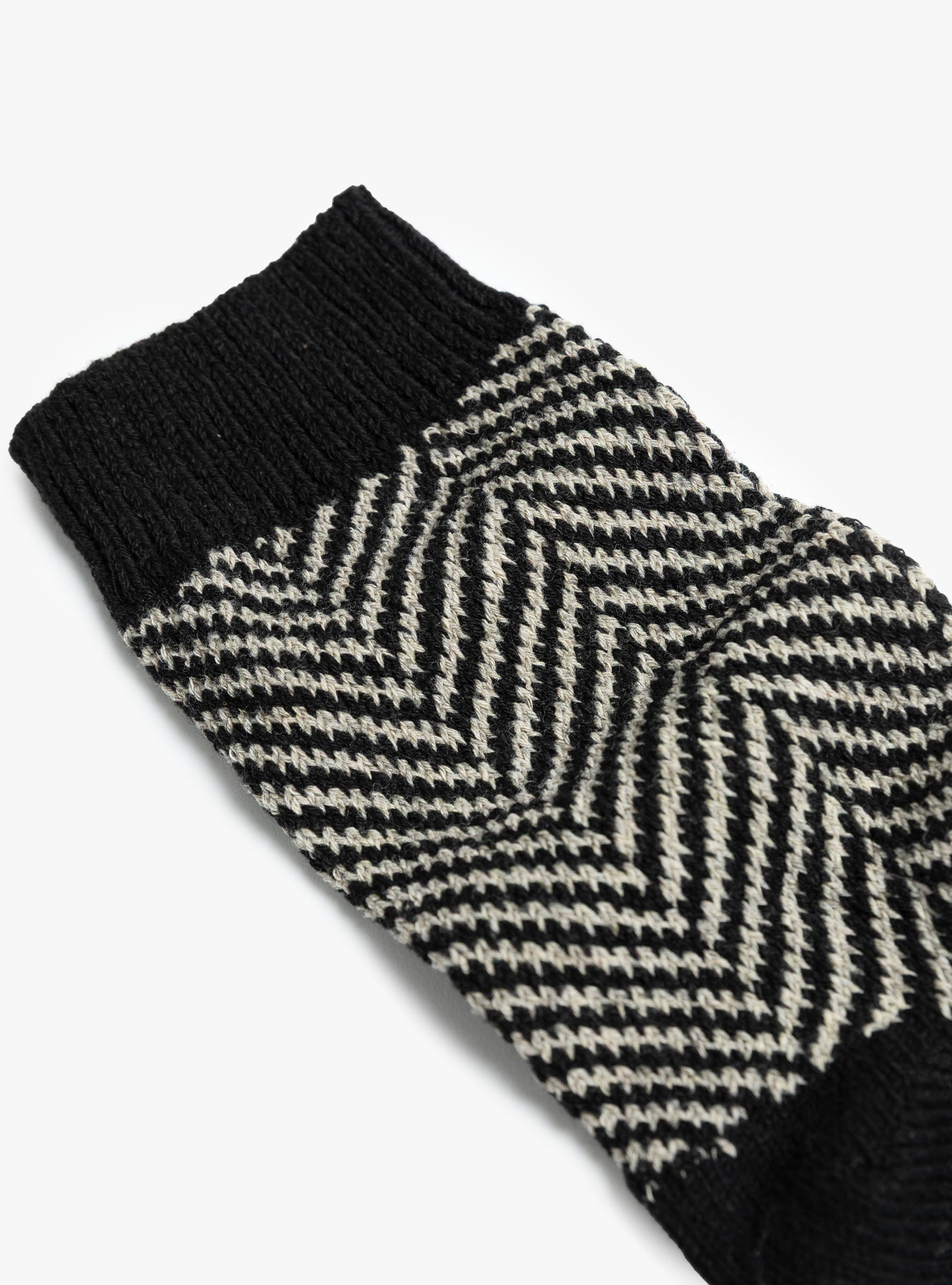 Recycled Wool Herringbone Socks Grey WYTHE (fabric detail) at Couverture & The Garbstore