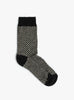 Recycled Wool Herringbone Socks Grey WYTHE (front) at Couverture & The Garbstore