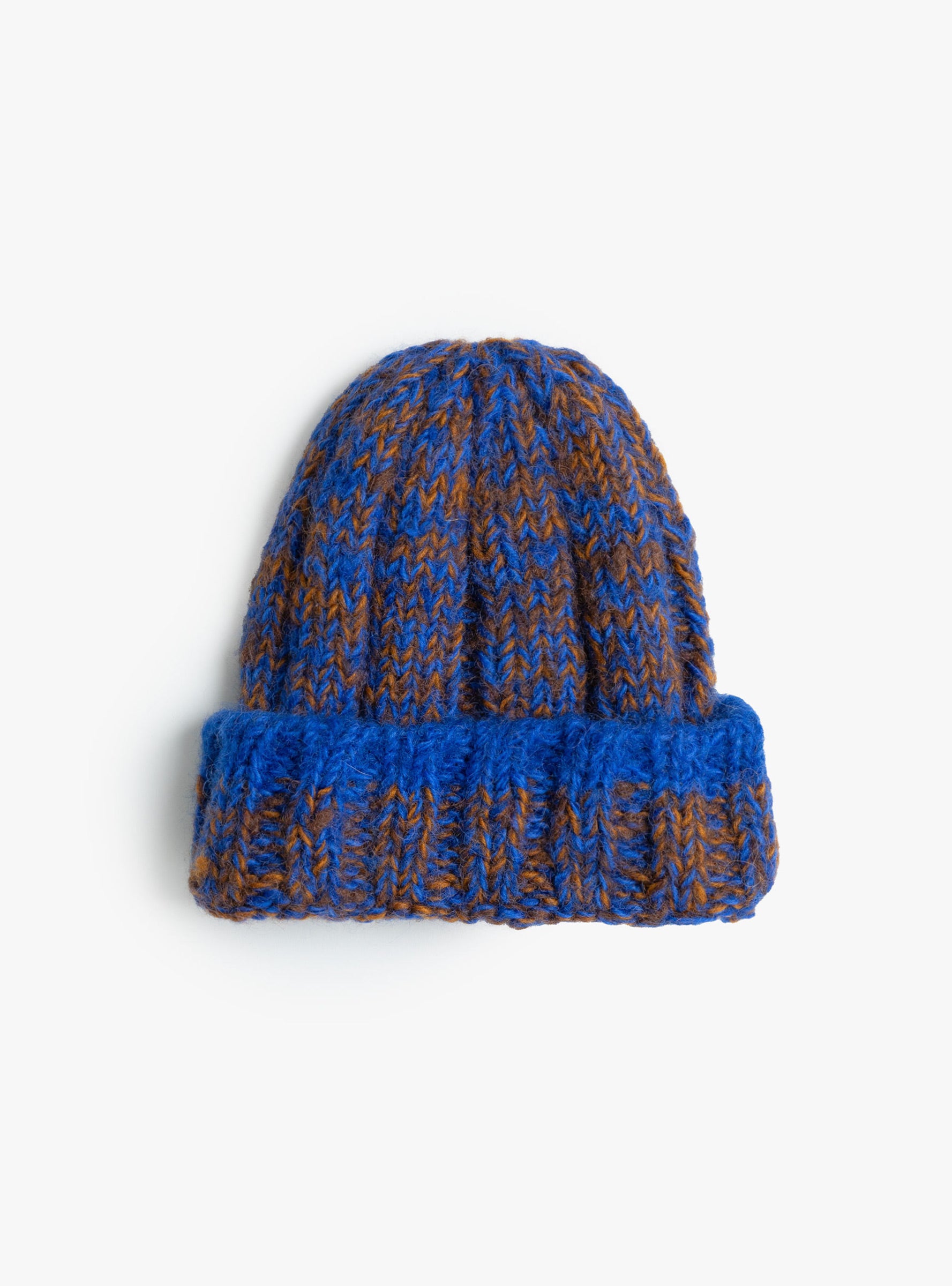Hand Knit Mix Hat Royal Mix SUBLIMEROE (Front) at Couverture & The Garbstore