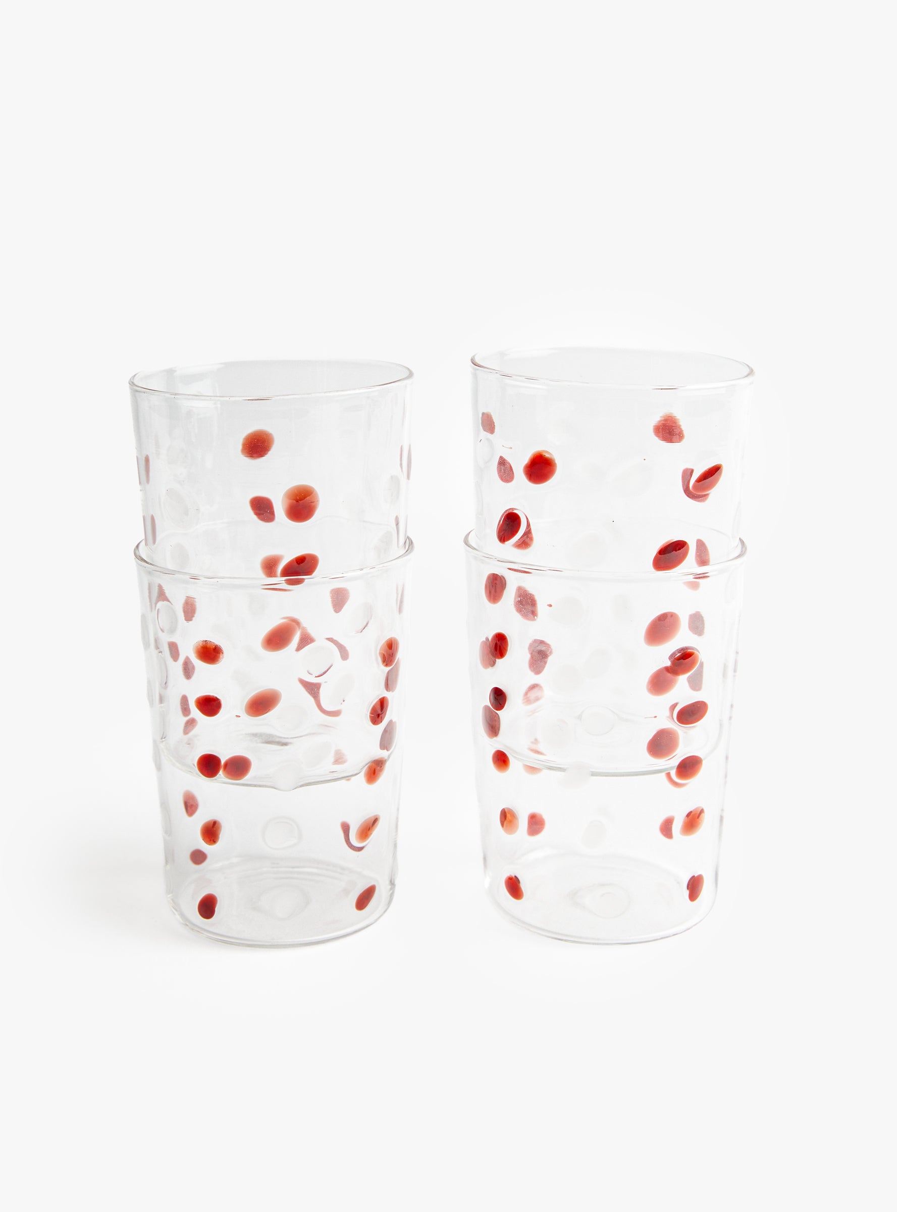 Dotty Glass Set RedWhite ANUT CAIRO (stacked image) at Couverture & The Garbstore