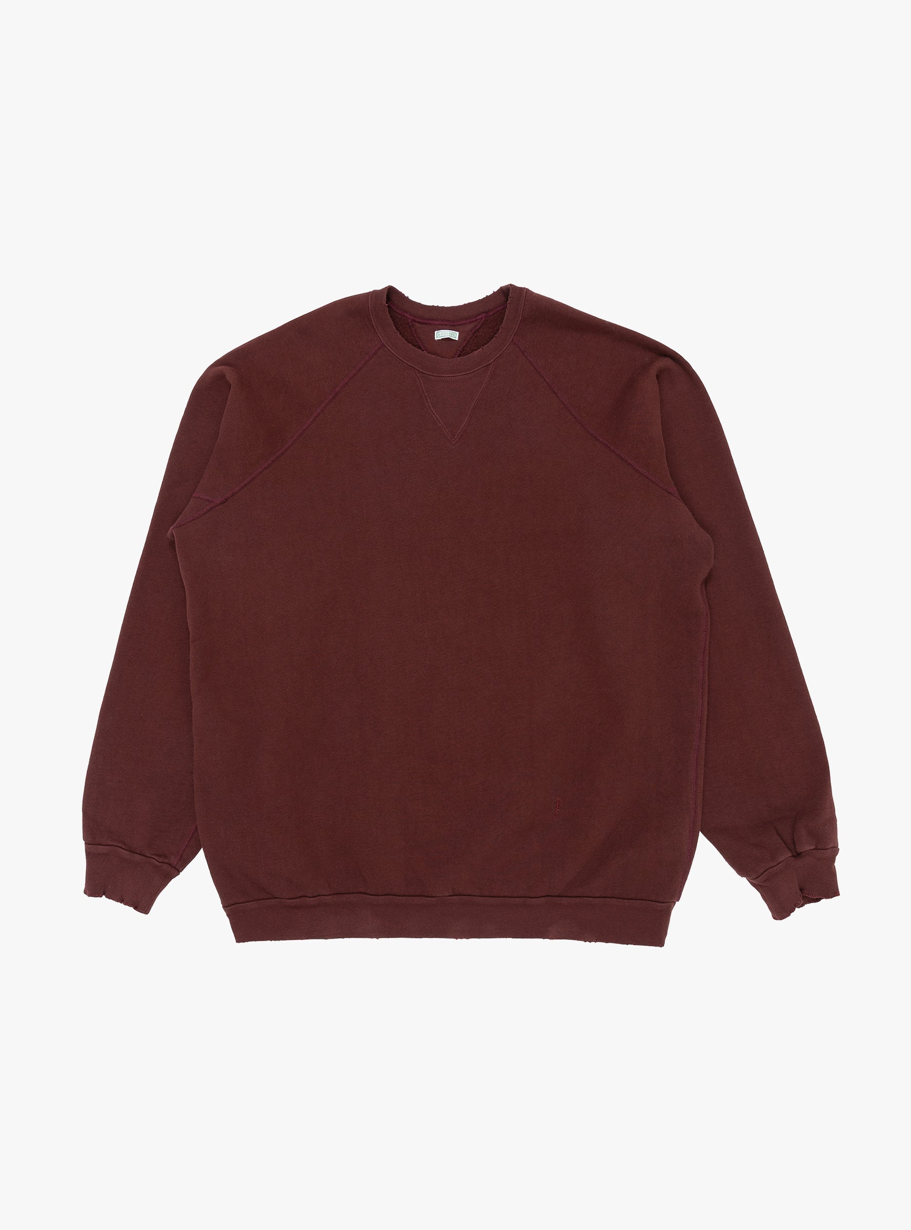 Vintage-Double-V-Sweatshirt-Burgundy-A.PRESSE-(front) at Couverture & The Garbstore