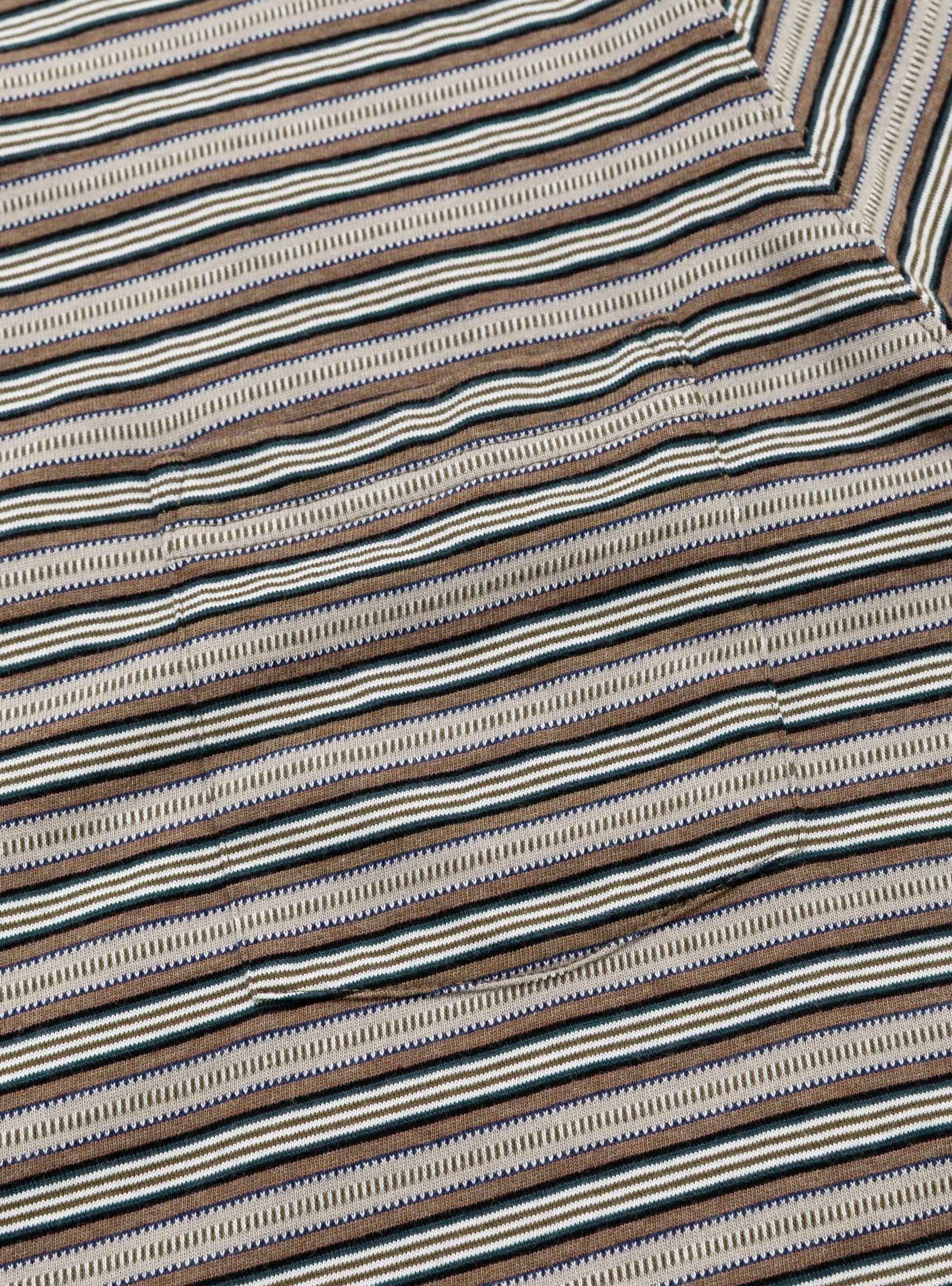 Pocket Tee Multi Stripe Brown BEAMS PLUS (pocket detail) at Couverture & The Garbstore