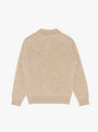 Knit Polo Nep 9G Beige BEAMS PLUS (back) at Couverture & The Garbstore
