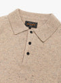 Knit Polo Nep 9G Beige BEAMS PLUS (collar detail) at Couverture & The Garbstore