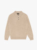 Knit Polo Nep 9G Beige BEAMS PLUS (front) at Couverture & The Garbstore