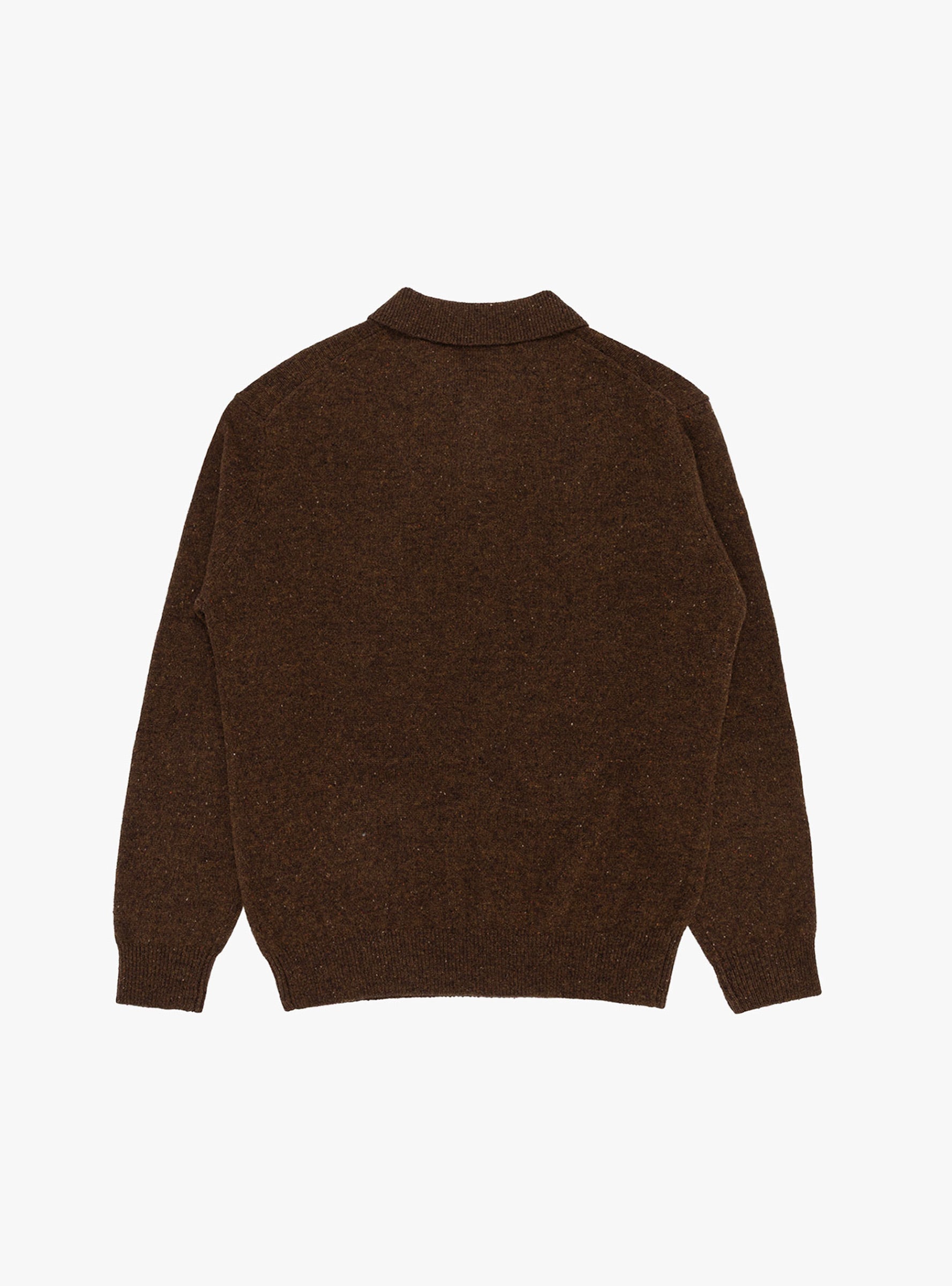 Knit Polo Nep 9G Brown BEAMS PLUS (back) at Couverture & The Garbstore