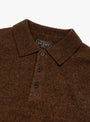 Knit Polo Nep 9G Brown BEAMS PLUS (collar detail) at Couverture & The Garbstore