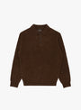 Knit Polo Nep 9G Brown BEAMS PLUS (front) at Couverture & The Garbstore