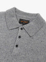 Knit Polo Nep 9G Ice Blue BEAMS PLUS (collar detail) at Couverture & The Garbstore
