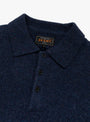 Knit Polo Nep 9G Navy BEAMS PLUS (collar detail) at Couverture & The Garbstore