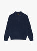 Knit Polo Nep 9G Navy BEAMS PLUS (front) at Couverture & The Garbstore