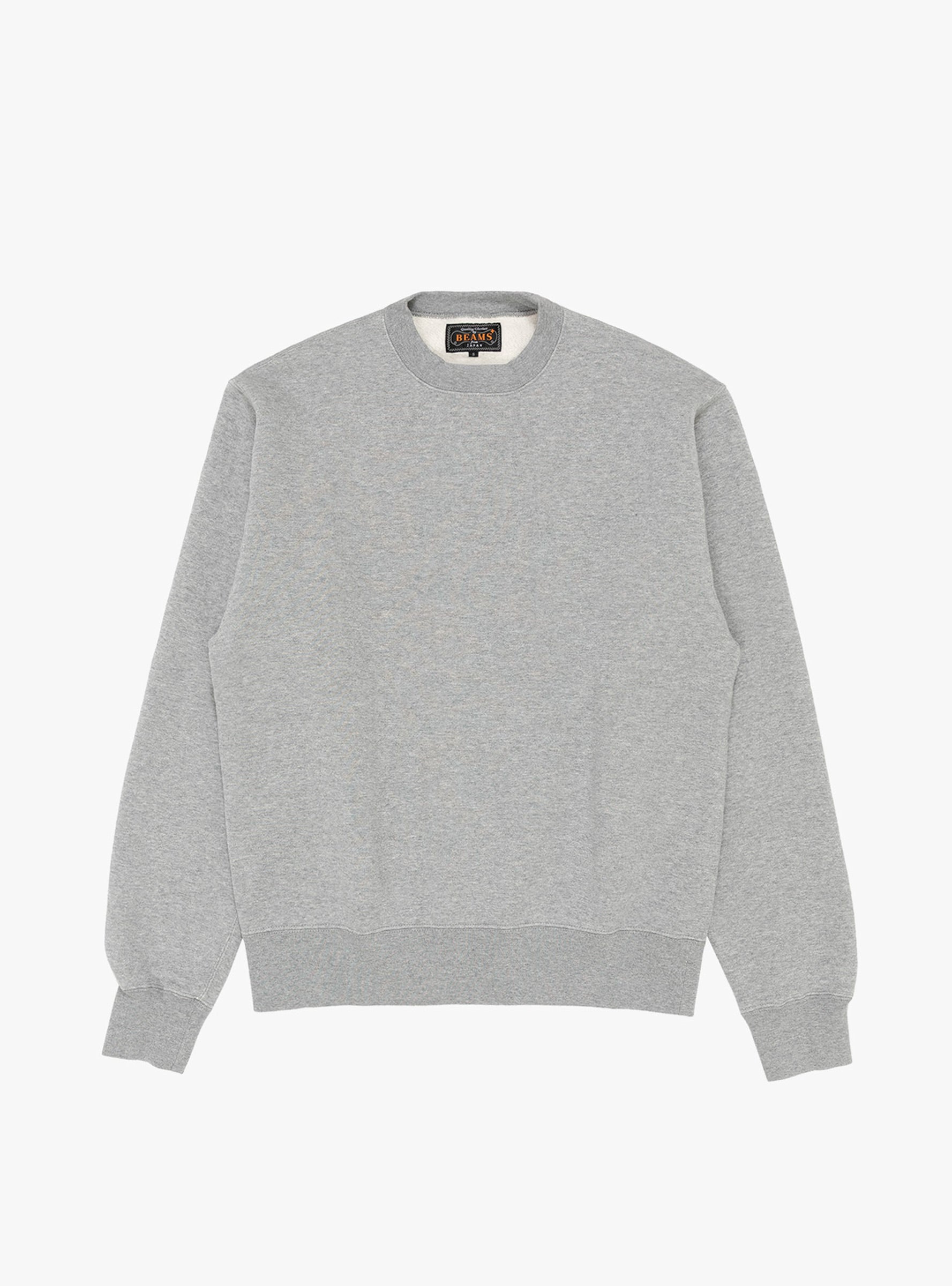 Sweat Crew Raised Back Grey BEAMS PLUS (front) at Couverture & The Garbstore
