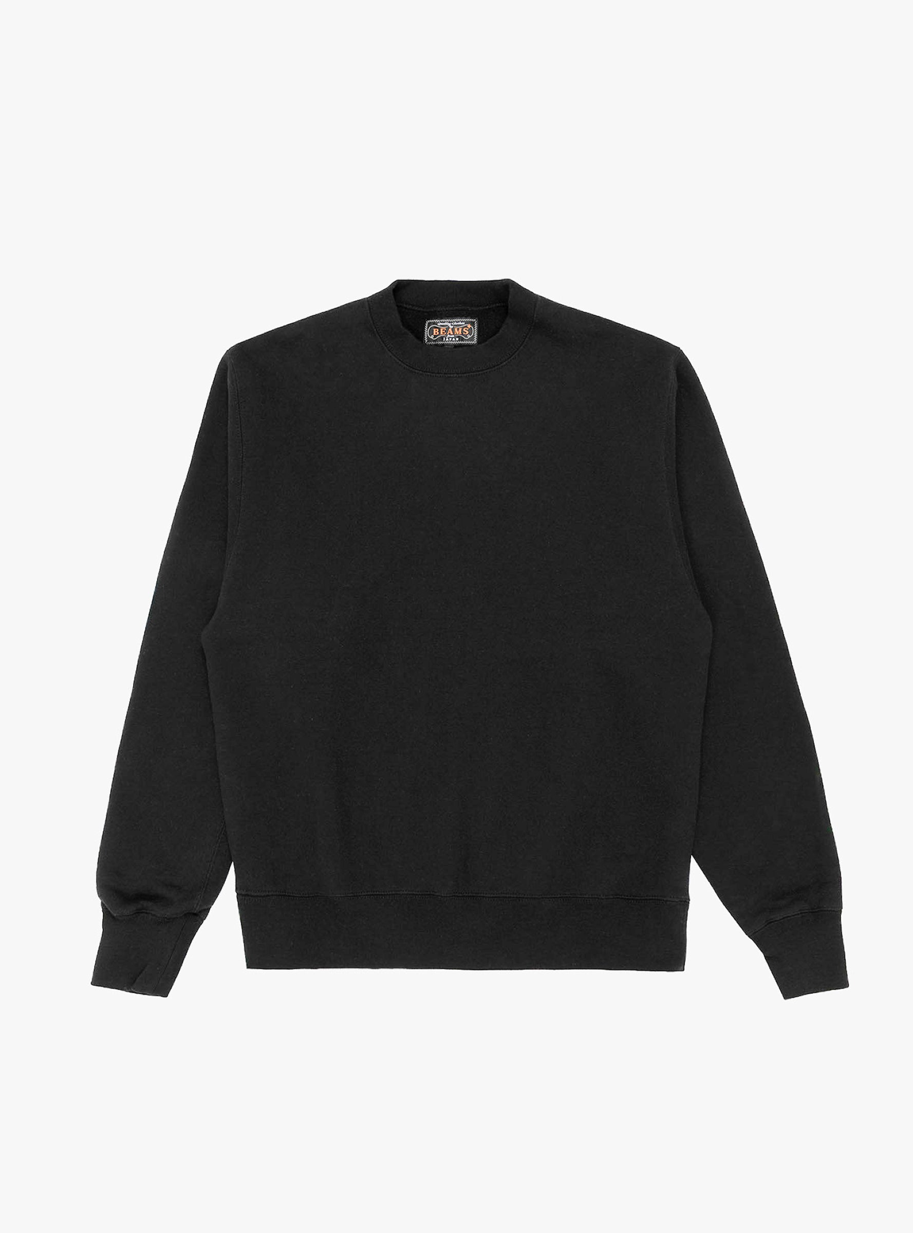 Sweat Crew Raised Back Black BEAMS PLUS (front) at Couverture & The Garbstore