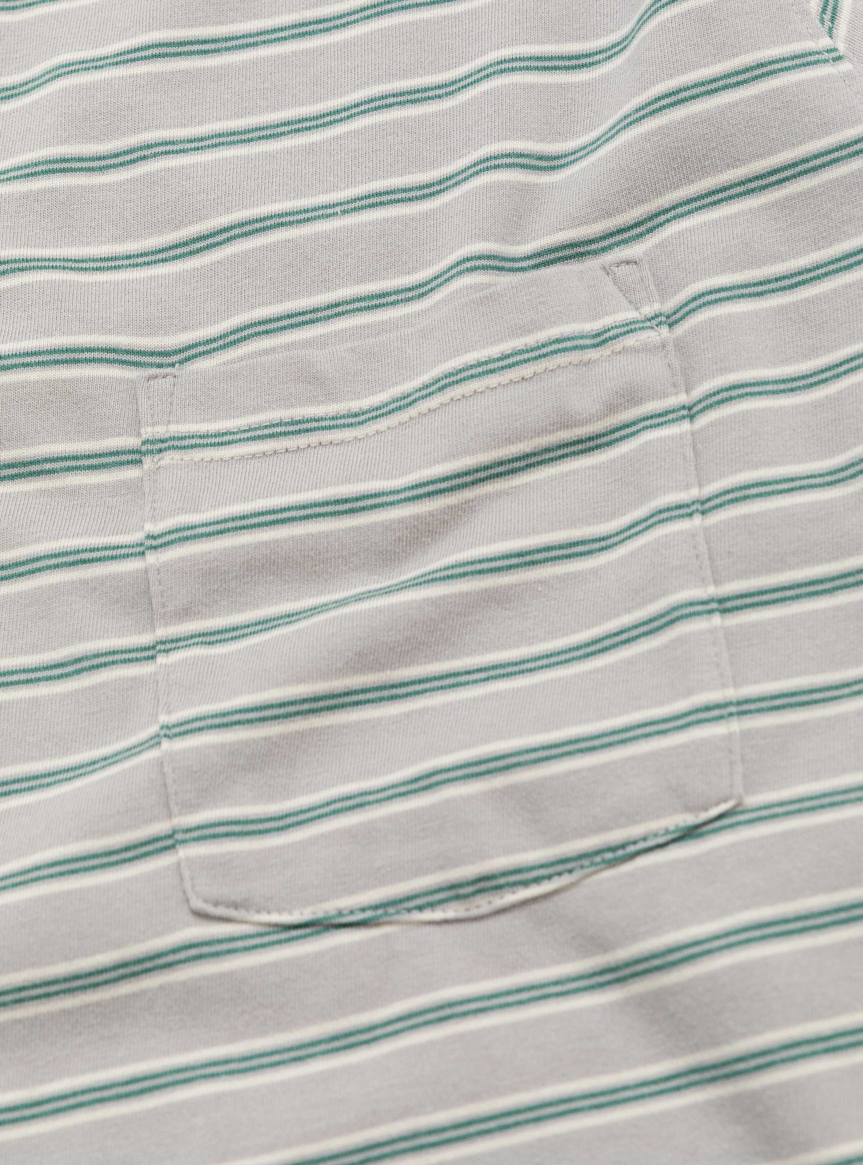 Pocket Tee Interlock Stripe Grey BEAMS PLUS (pocket) at Couverture & The Garbstore