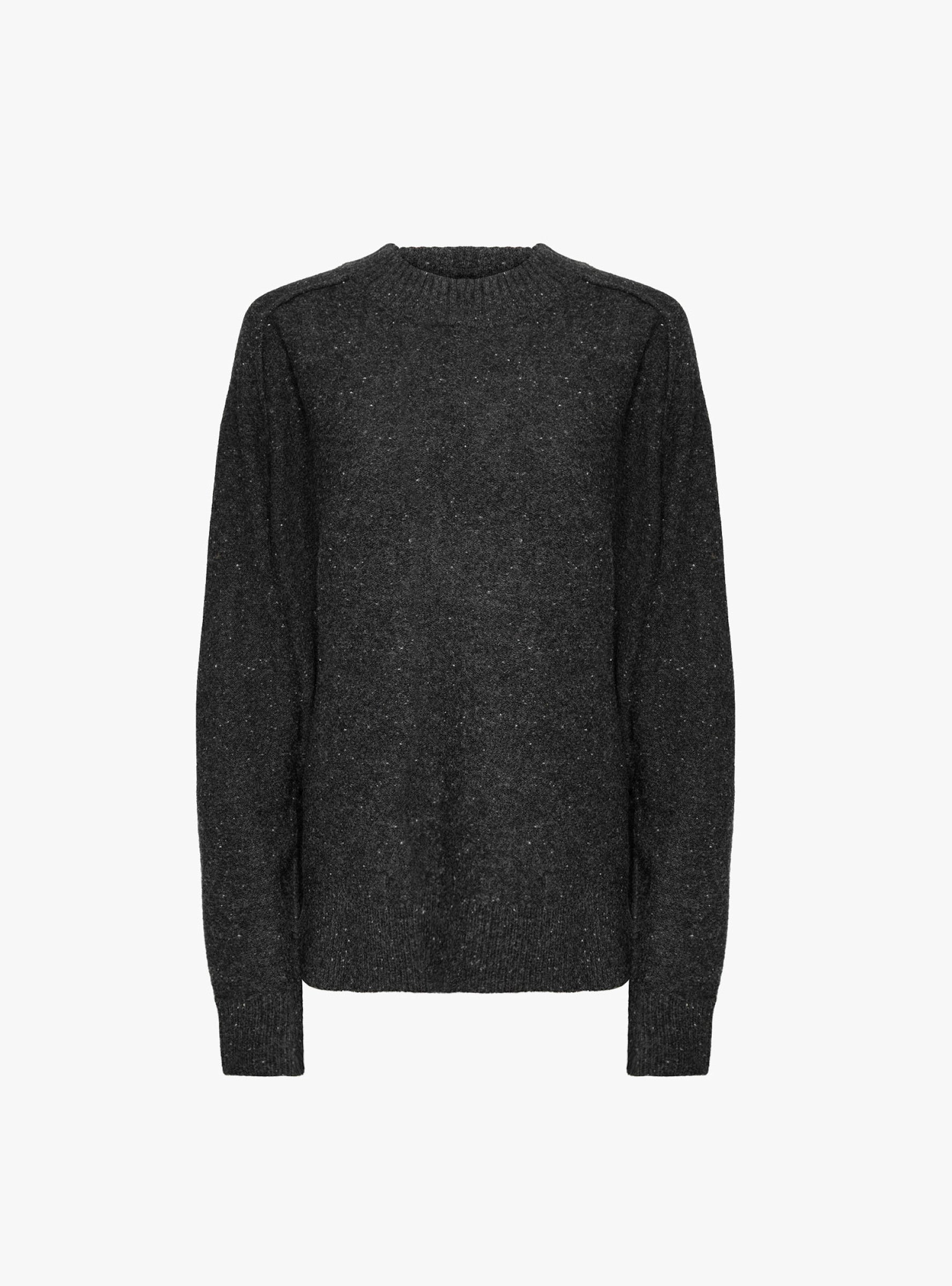 Roll Seam Jumper Speckle Charcoal Speckle Charcoal 7115 (ghost front) at Couverture & The Garbstore