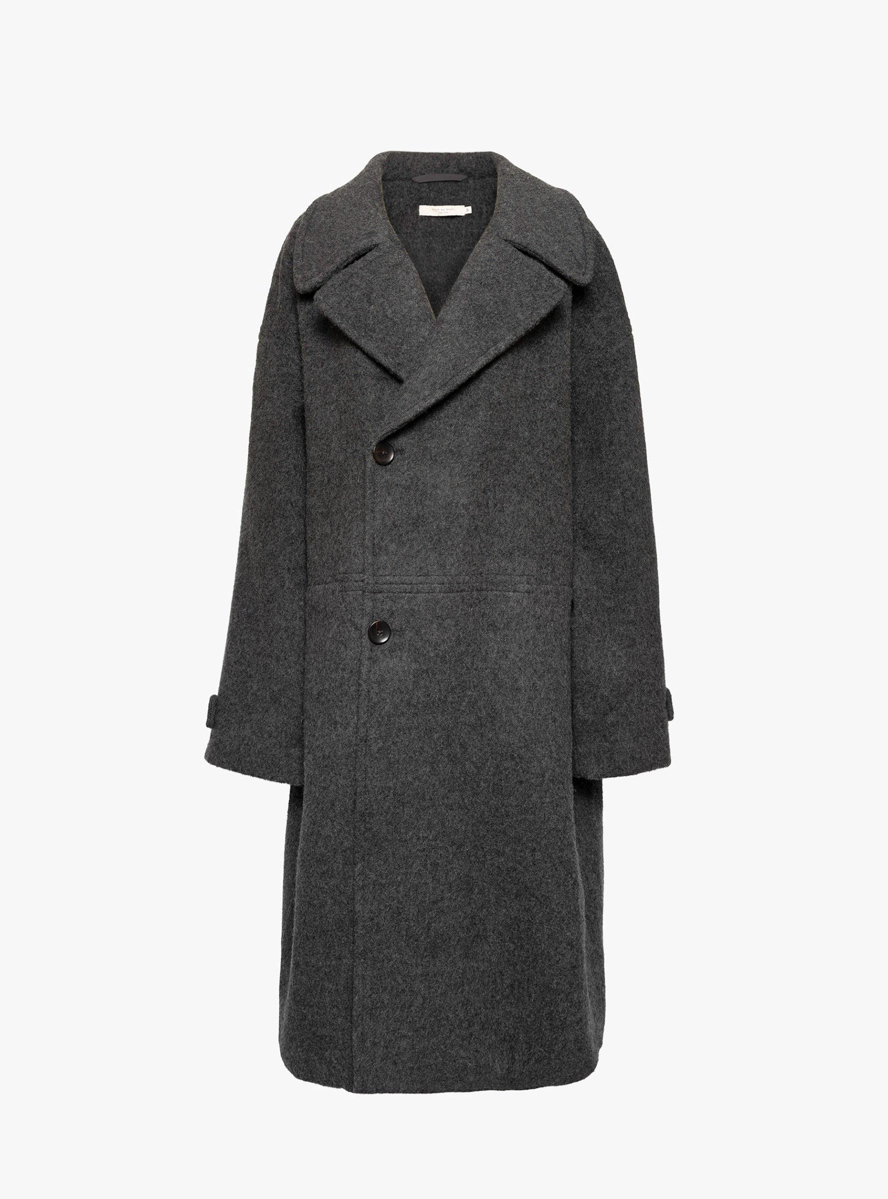 Double Breasted Wool Coat Charcoal Grey Charcoal Grey 7115 (ghost front) at Couverture & The Garbstore
