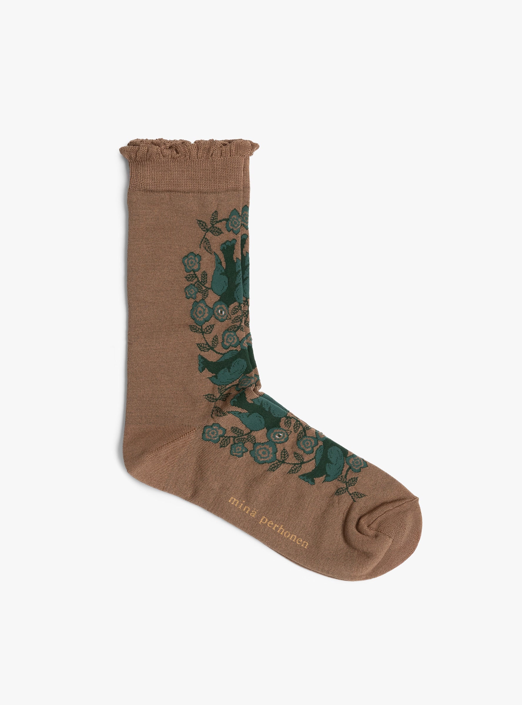 Ilo Socks Brown Brown Mina Perhonen (top view) at Couverture & The Garbstore