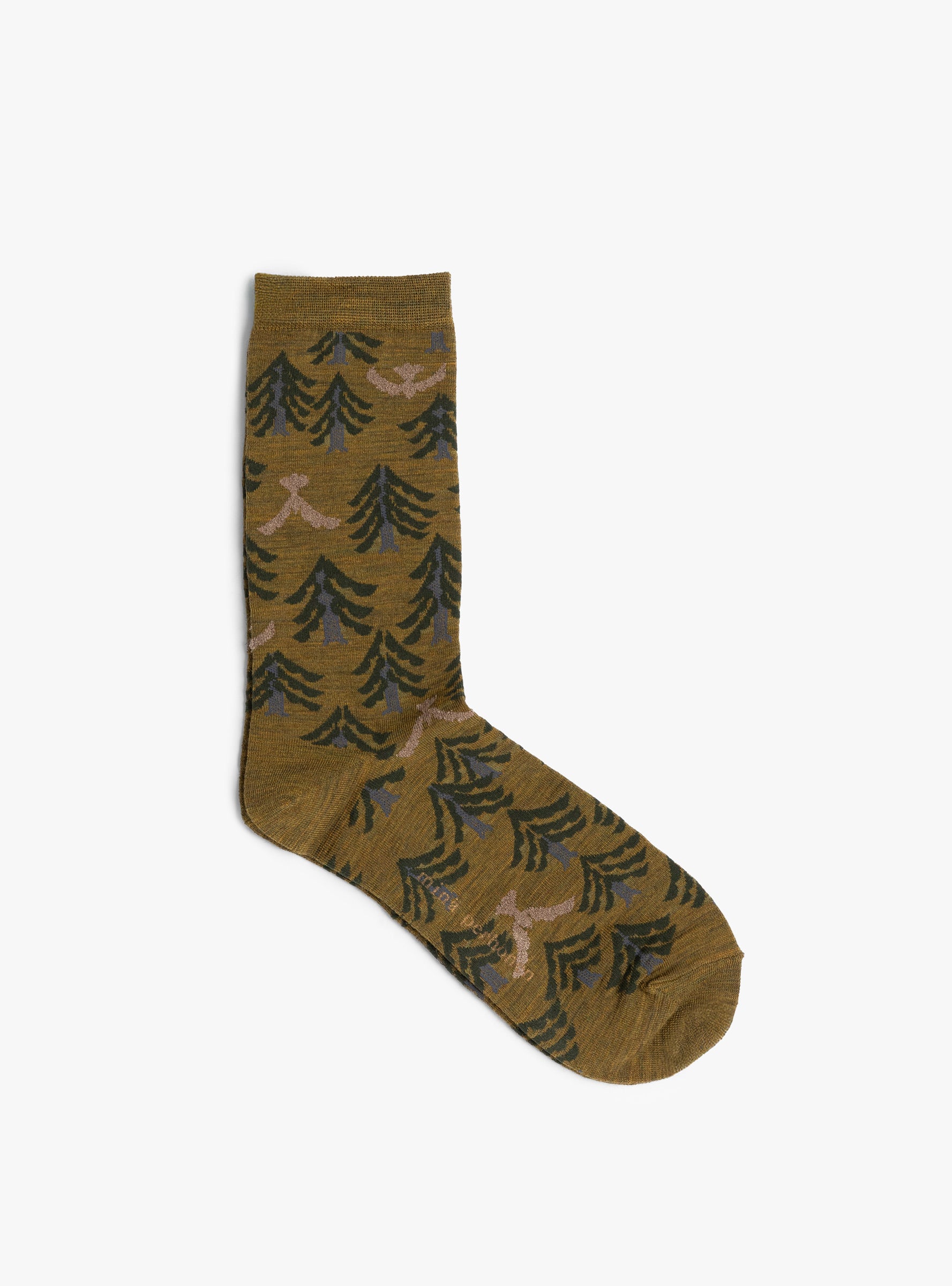 Wing Tree Socks Khaki Khaki Mina Perhonen (top view) at Couverture & The Garbstore