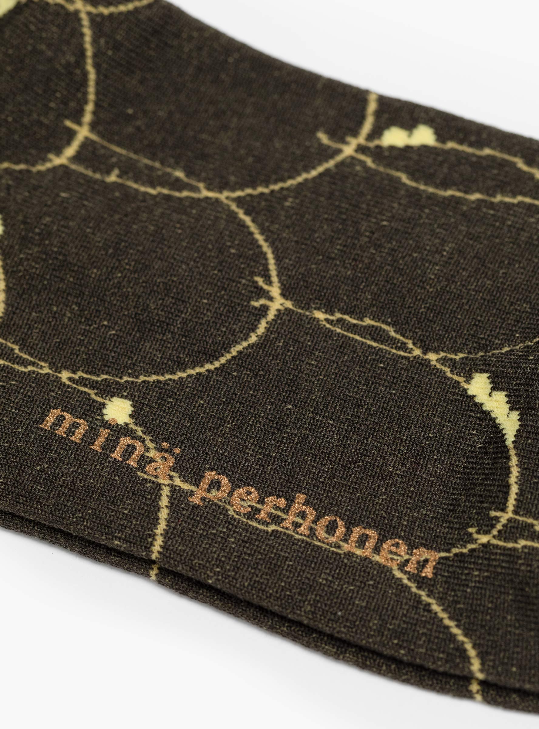 Paraabeli Socks Moss Green Moss Green Mina Perhonen (logo detail) at Couverture & The Garbstore