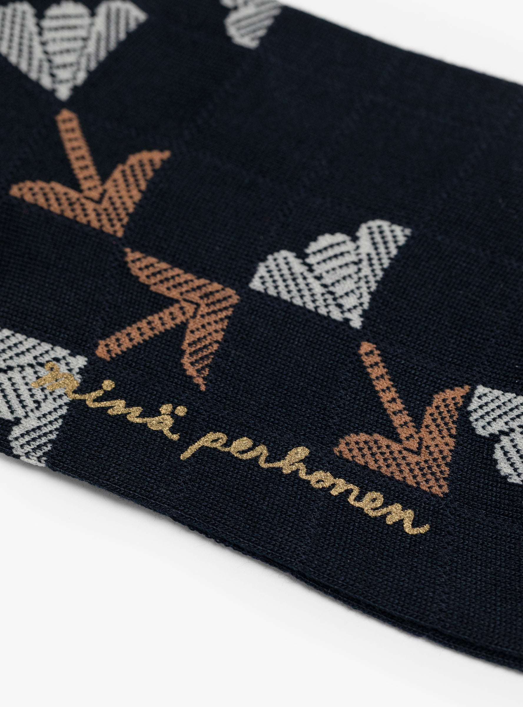 Blow Bloom Socks Navy Navy Mina Perhonen (logo detail) at Couverture & The Garbstore