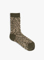 Loin Socks Khaki Khaki Mina Perhonen (top view) at Couverture & The Garbstore