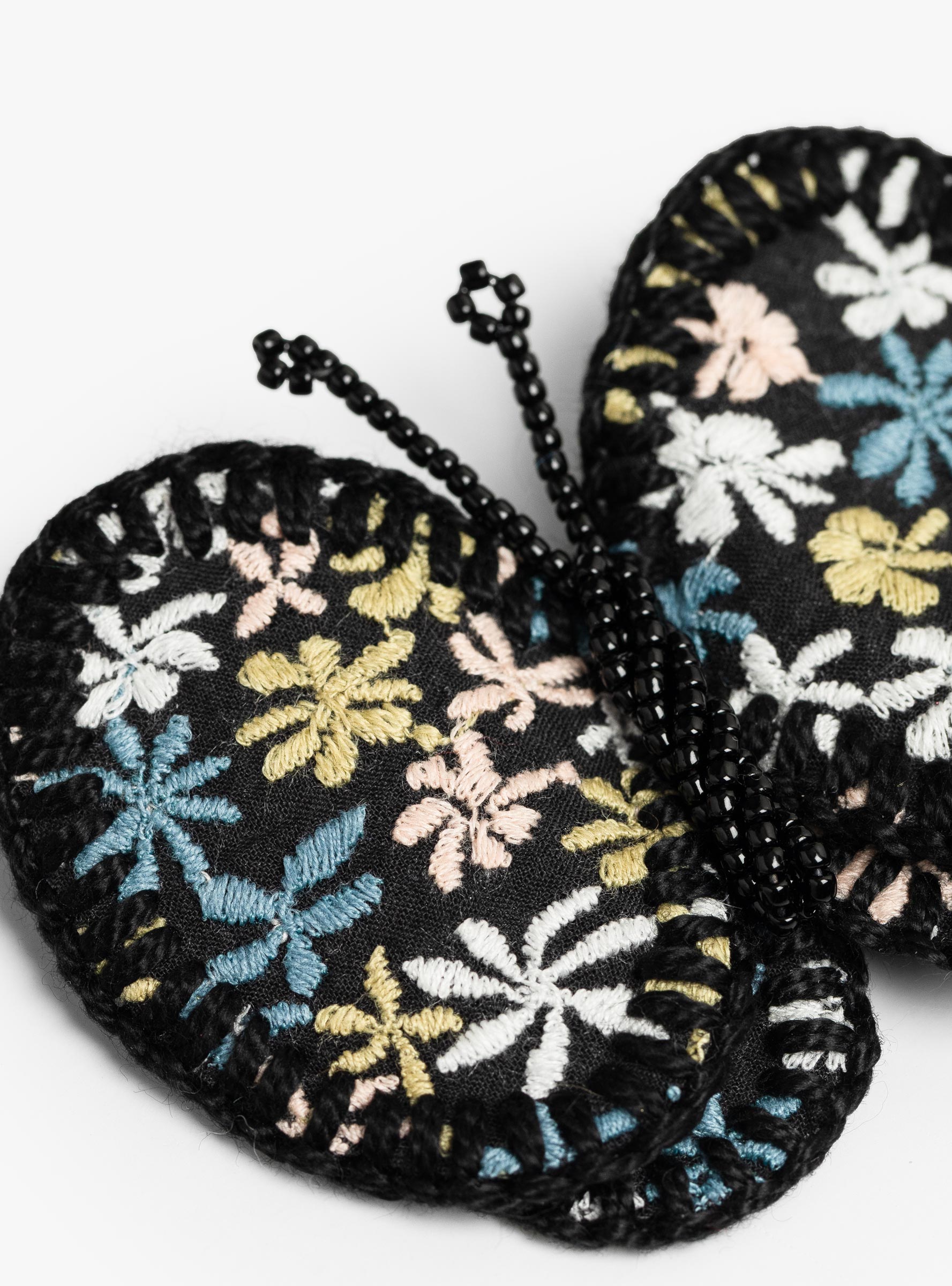 Star Garden Brooch Charcoal Charcoal Mina Perhonen (bead detail) at Couverture & The Garbstore