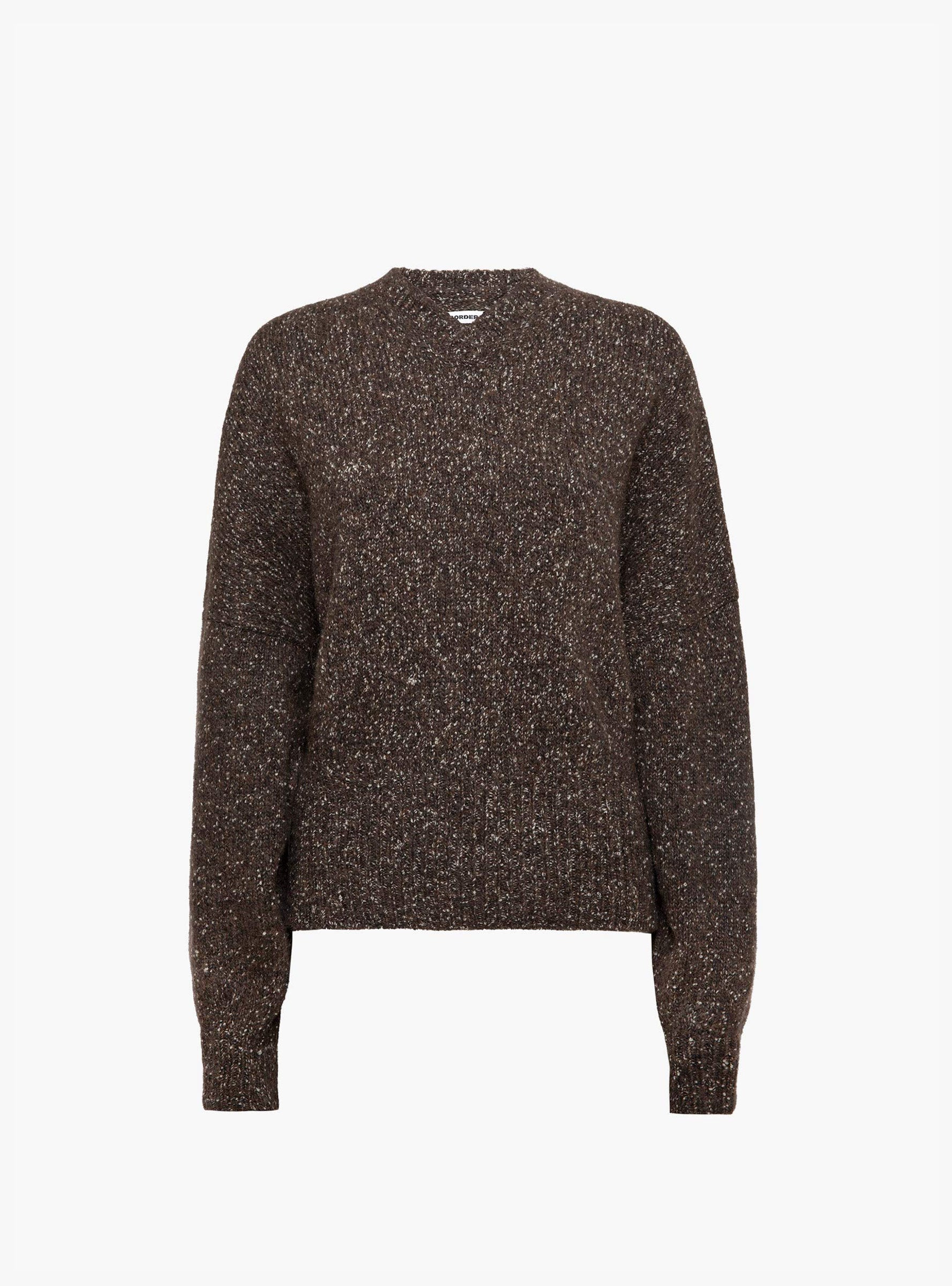 Speckled V Neck Jumper Chocolate Chocolate CORDERA (ghost front) at Couverture & The Garbstore