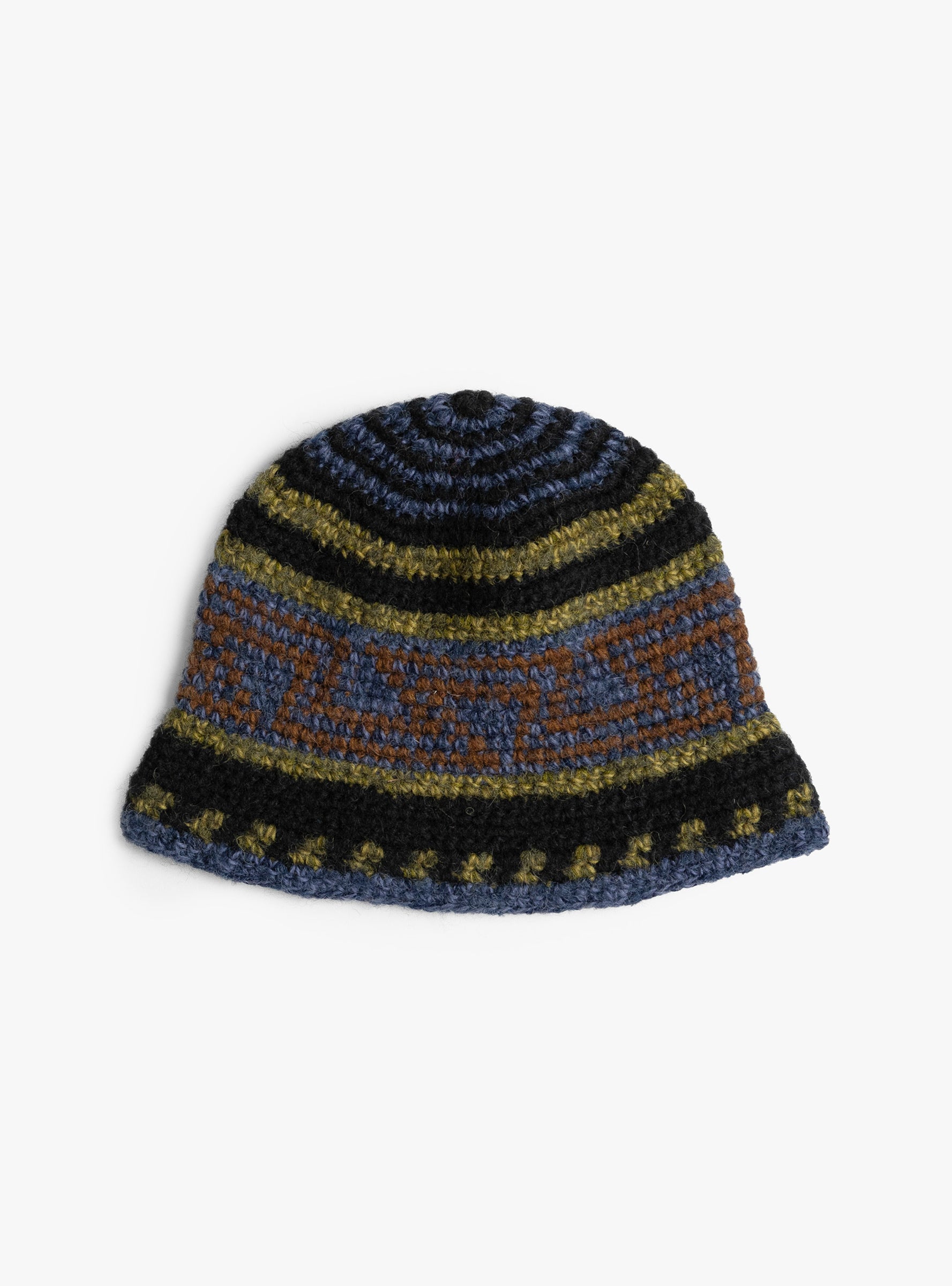 Fine Hand Knit Bucket Hat Black Mix SUBLIMEROE (Front) at Couverture & The Garbstore