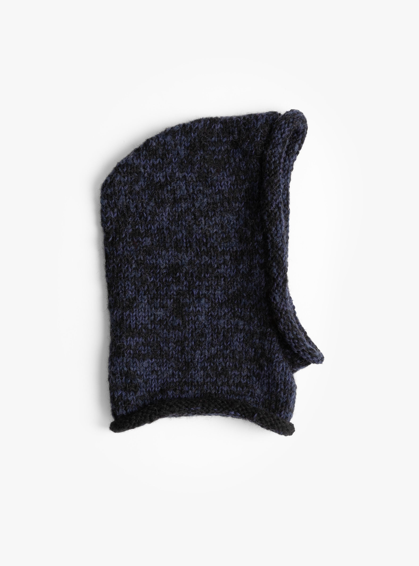 Hand Knit Line Balaclava Black Mix SUBLIMEROE (side view) at Couverture & The Garbstore