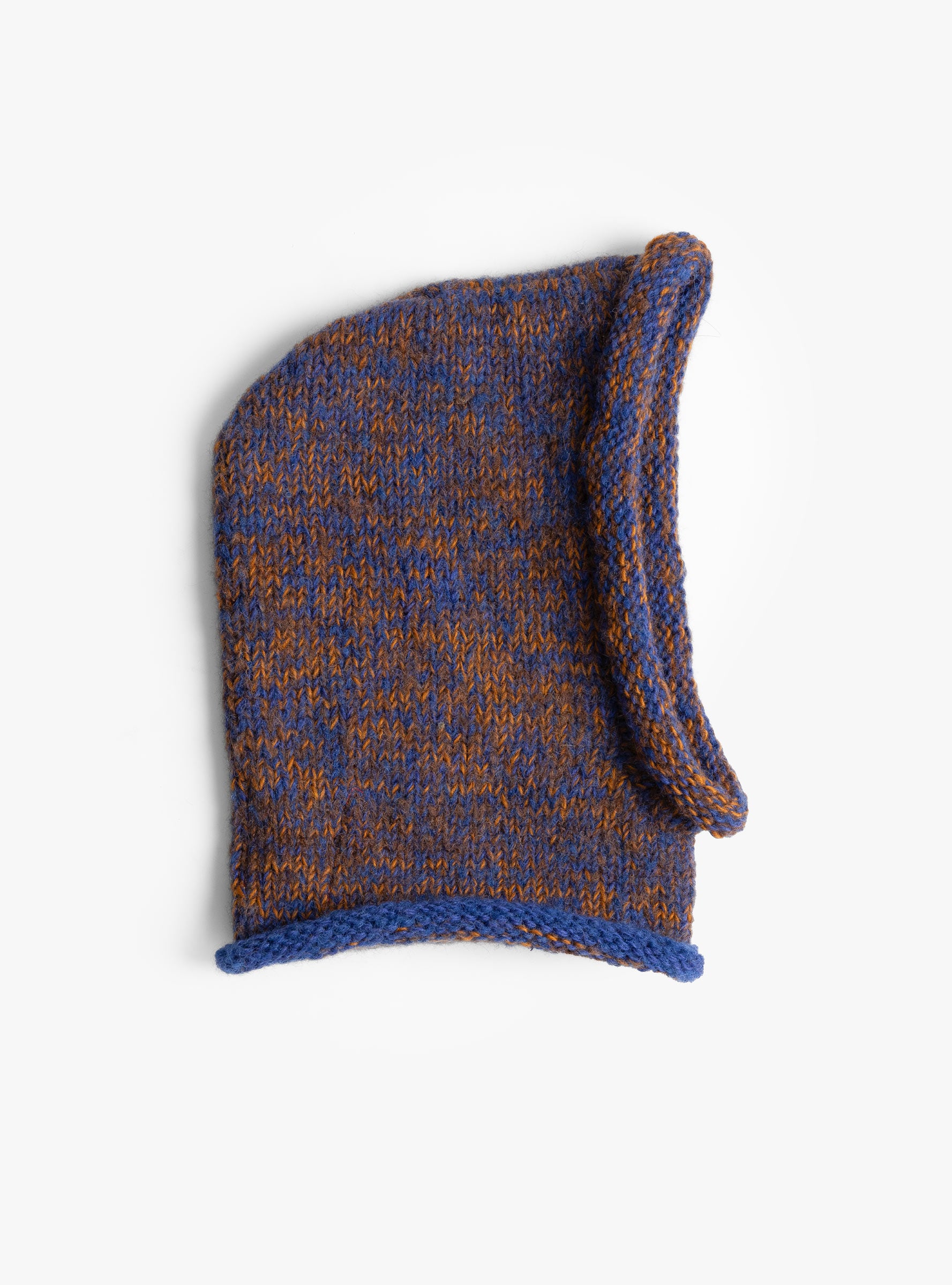 Hand Knit Line Balaclava Blue Mix SUBLIMEROE (side view) at Couverture & The Garbstore