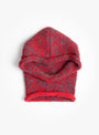 Hand Knit Line Balaclava Red Mix SUBLIMEROE (front view) at Couverture & The Garbstore