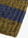 Hand Knit Long Muffler Navy & Moss SUBLIMEROE (fabric detail) at Couverture & The Garbstore
