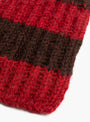 Hand-Knit-Long-Muffler-Cherry-&-Brown-SUBLIMEROE-(fabric-detail) at Couverture & The Garbstore