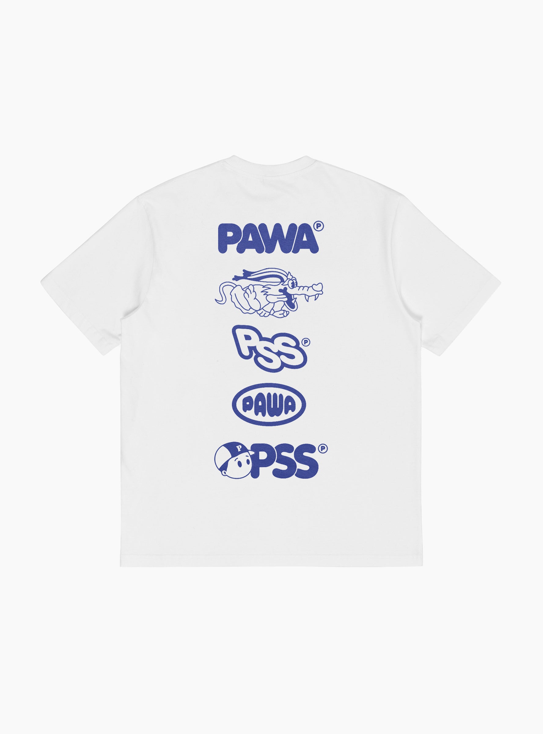 Bare Logos Pocket T-Shirt White PAWA SPEED SPORTS (back) at Couverture & The Garbstore